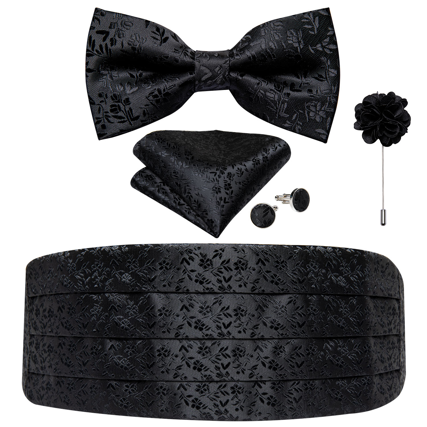 Men'S Formal Wear Belt - Classic Black Cummerbunds for Men Floral