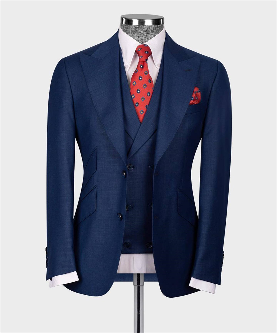 Elegant Navy Blue Classic Wedd - Elegant Formal Men'S Wear บทวิจารณ์และราคา