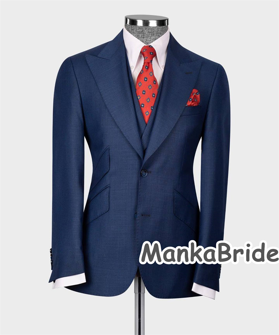 Elegant Navy Blue Classic Wedd - Elegant Formal Men'S Wear บทวิจารณ์และราคา