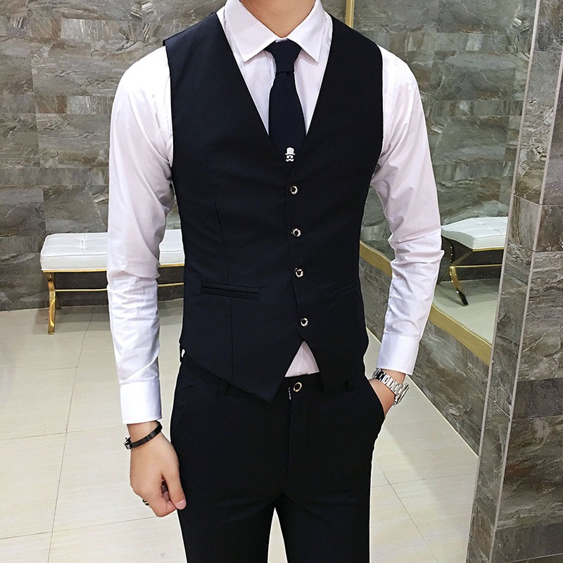 Men British Slim Fit Suit Vest - Elegant Formal Men'S Wear บทวิจารณ์และราคา