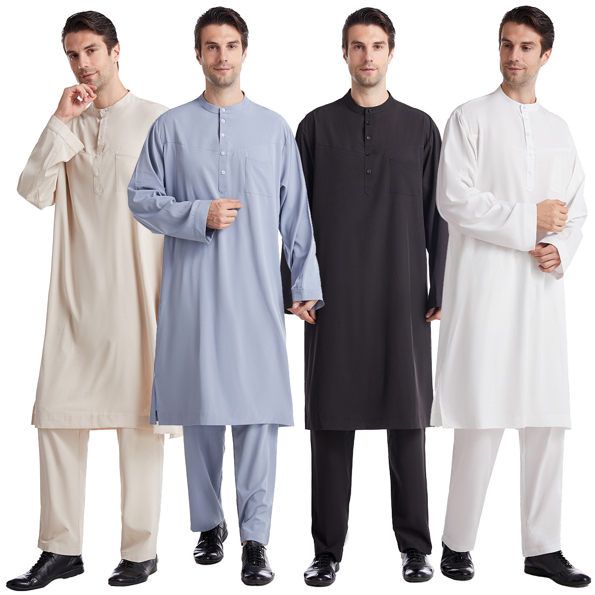 Muslim Men Jubba Thobe 2 Pice  - Arabic Formal Wear Men บทวิจารณ์และราคา