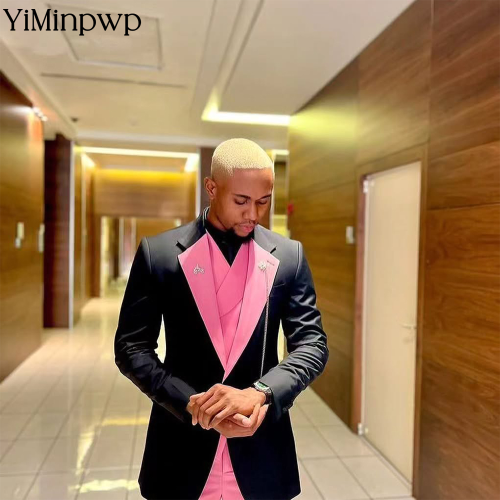 YiMinpwp Handsome Pink Men‘s S - Men Formal Wear Clothes บทวิจารณ์และราคา