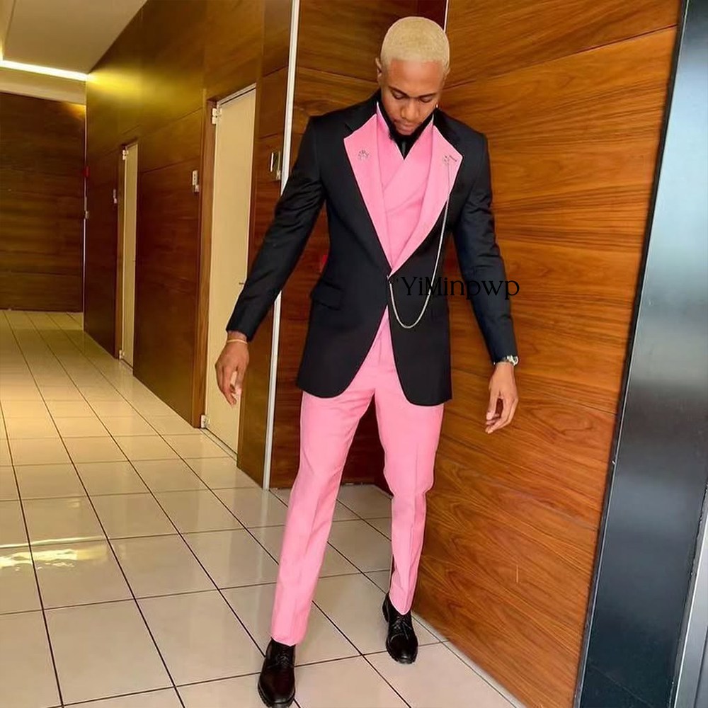 YiMinpwp Handsome Pink Men‘s S - Men Formal Wear Clothes บทวิจารณ์และราคา