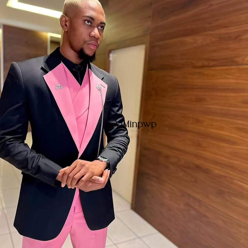 YiMinpwp Handsome Pink Men‘s S - Men Formal Wear Clothes บทวิจารณ์และราคา