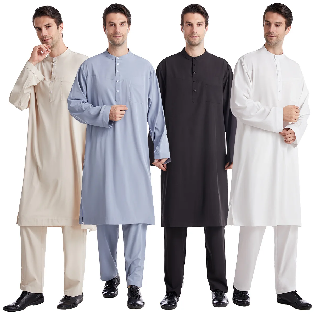 Muslim Men Jubba Thobe 2 Pice  - Arabic Formal Wear Men บทวิจารณ์และราคา