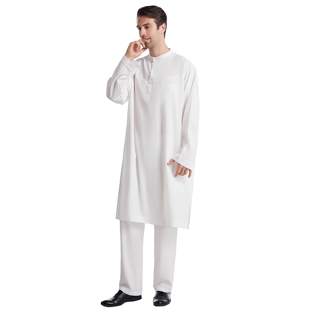 Muslim Men Jubba Thobe 2 Pice  - Arabic Formal Wear Men บทวิจารณ์และราคา