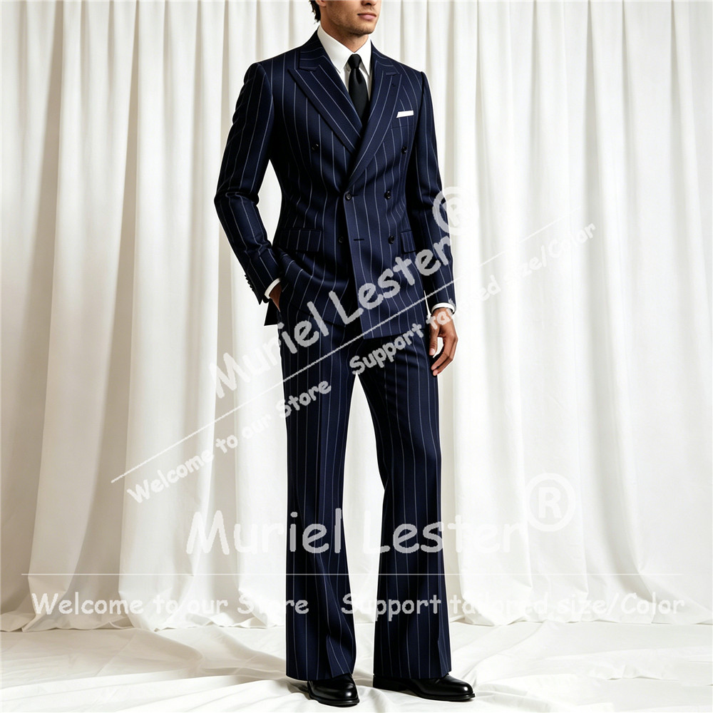 Elegant Stripes Suit Men 2 Pie - Elegant Formal Men'S Wear บทวิจารณ์และราคา