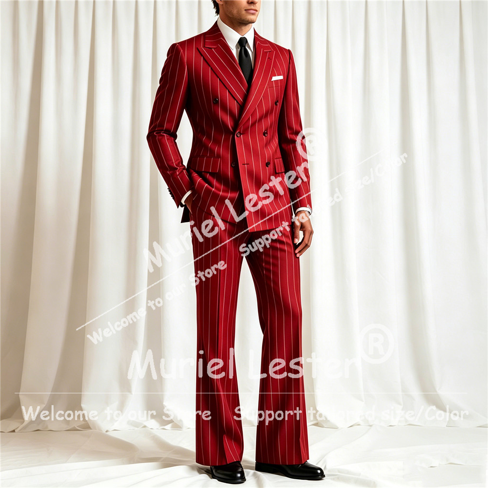 Elegant Stripes Suit Men 2 Pie - Elegant Formal Men'S Wear บทวิจารณ์และราคา