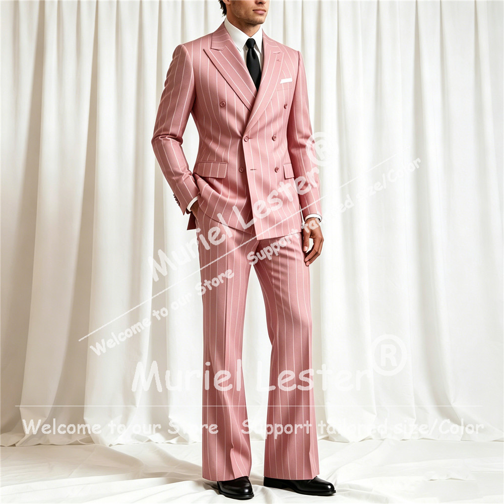 Elegant Stripes Suit Men 2 Pie - Elegant Formal Men'S Wear บทวิจารณ์และราคา