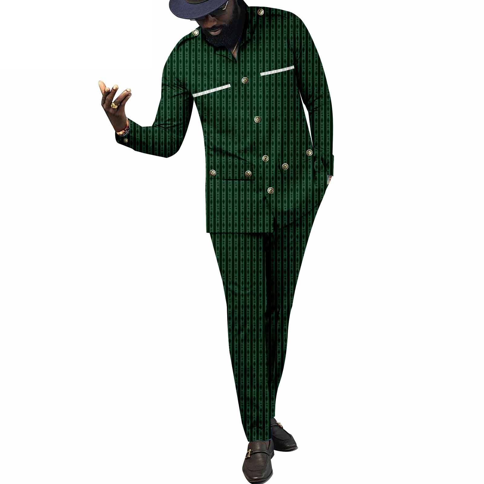 African Traditional Clothes fo - Men Formal Wear Clothes บทวิจารณ์และราคา