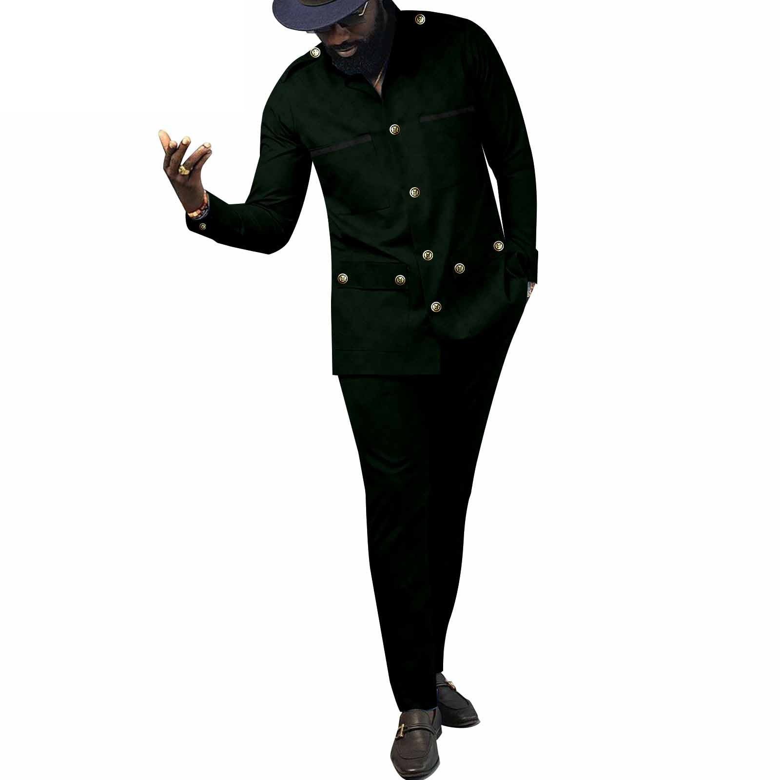 African Traditional Clothes fo - Men Formal Wear Clothes บทวิจารณ์และราคา