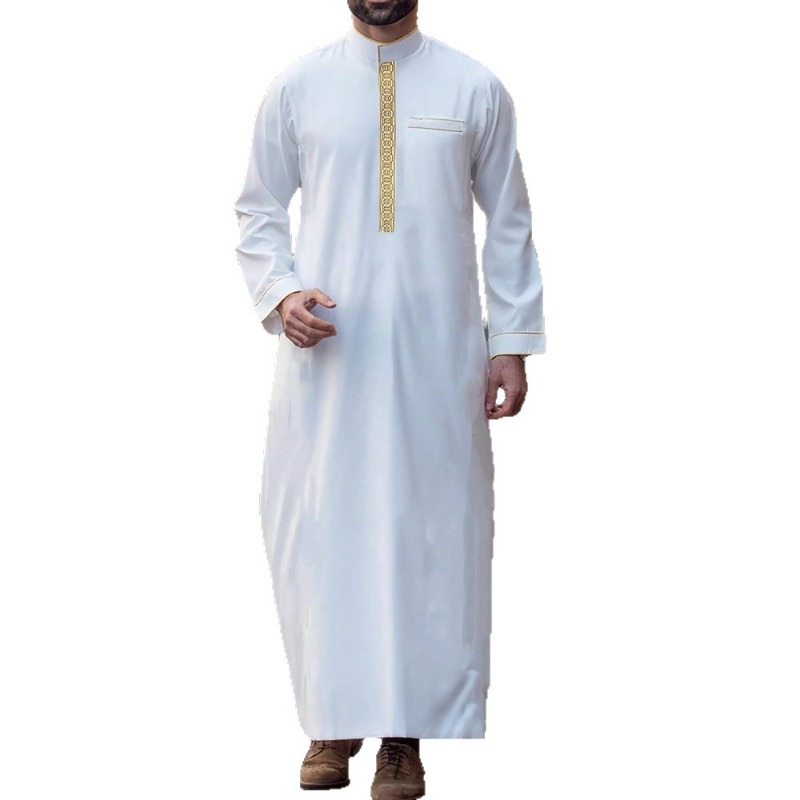 Arabic Mens Thobe Embroidered  - Arabic Formal Wear Men บทวิจารณ์และราคา