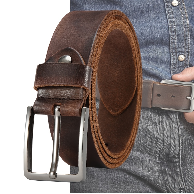 Men's Pin Buckle Durable Genui - Men'S Formal Wear Belt บทวิจารณ์และราคา