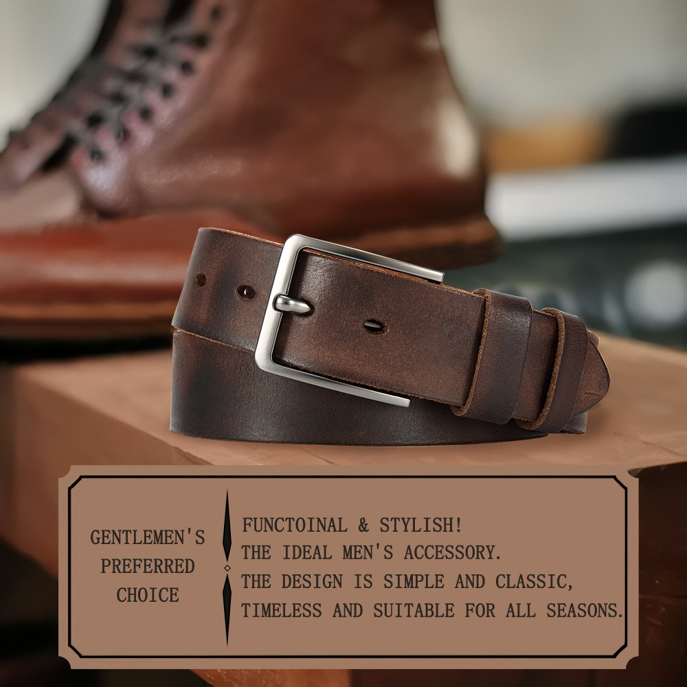 Men's Pin Buckle Durable Genui - Men'S Formal Wear Belt บทวิจารณ์และราคา