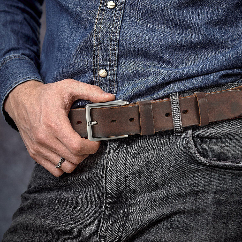 Men's Pin Buckle Durable Genui - Men'S Formal Wear Belt บทวิจารณ์และราคา