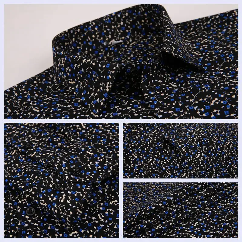 Men's Floral Print Long Sleeve - Men Formal Wear Clothes บทวิจารณ์และราคา